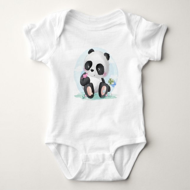 Pandabjörn i Baby T Shirt (Framsida)