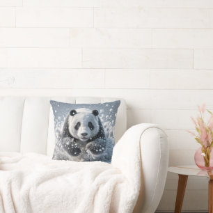 Pandabjörn i Snö Kudde