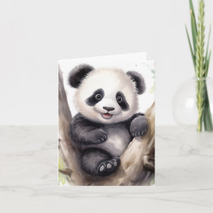 Pandabjörn i Träd Anteckningskort