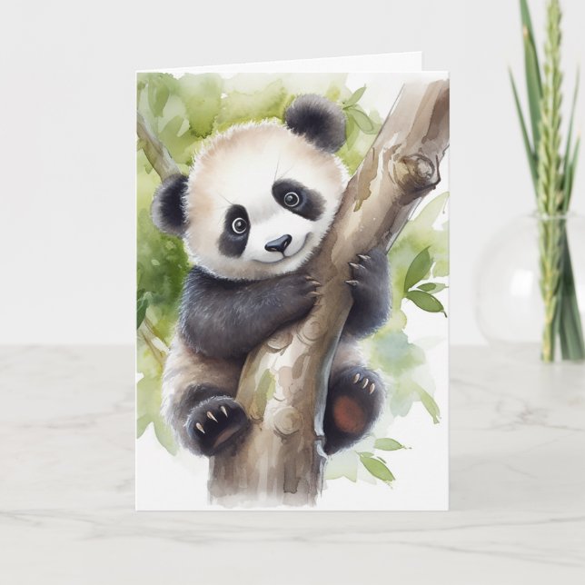 Pandabjörn i Träd Kort (Framsida)