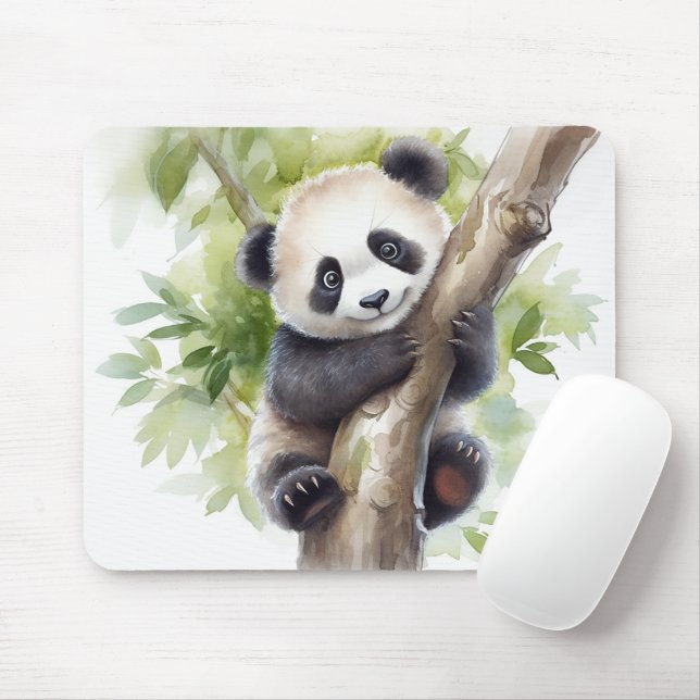 Pandabjörn i Träd Musmatta (Med mus)