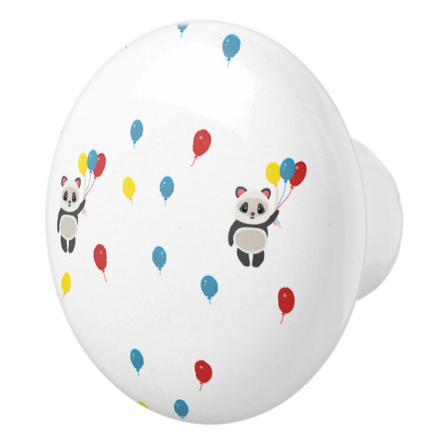 Pandabjörn med ballonger vit knopp (Höger)