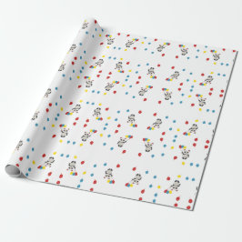 Pandabjörn med ballonger vit presentpapper