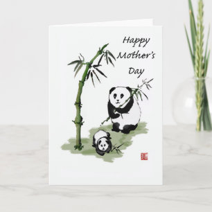 Pandabjörn och bebis, lycklig mödrardag kort