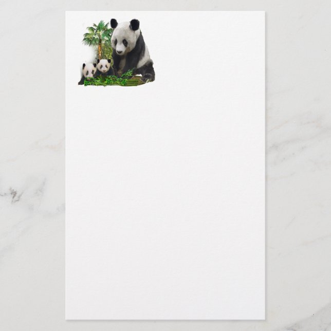 Pandabjörn och unge konst brevpapper (Framsida)