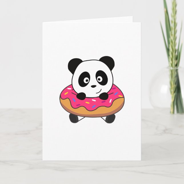 Pandabjörn Pandas Donut Streusel Kort (Framsida)