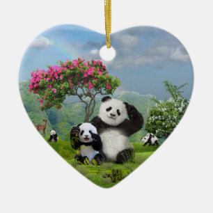 Pandabjörn Paradise Julgransprydnad Keramik