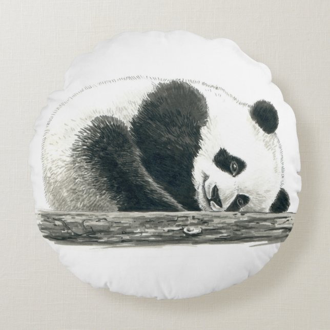 Pandabjörn Rund Kudde (Framsidan)