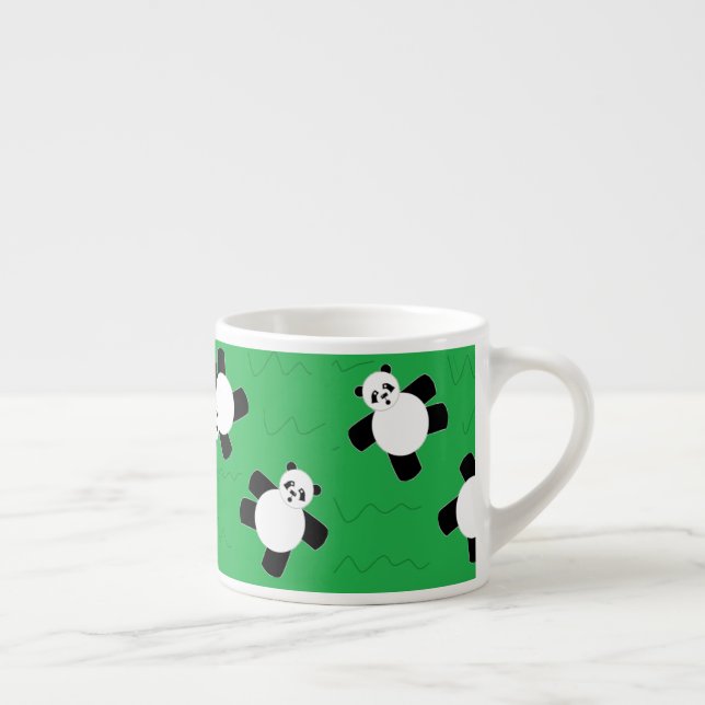 Pandabjörn som lägger gräs espressomugg (Höger)