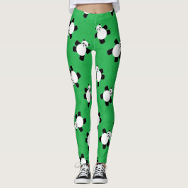 Pandabjörn som lägger gräs leggings