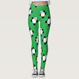 Pandabjörn som lägger gräs leggings