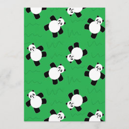 Pandabjörn som lägger gräs rådkort