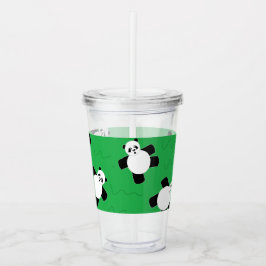 Pandabjörn som lägger gräs take away mugg