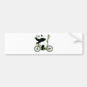 Pandabjörn som rider bambucykeln bildekal