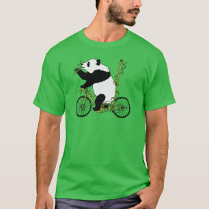 Pandabjörn som rider bambucykeln tee