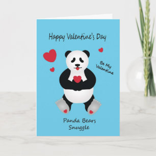 Pandabjörn valentin Wish för dag för barn Helgkort