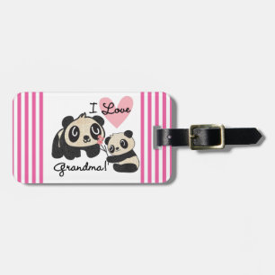 Pandabjörnar älskar jag mormor bagagebricka