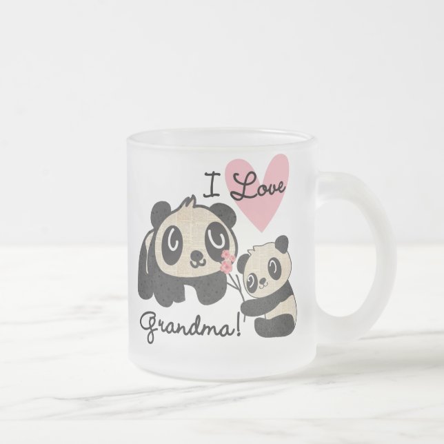 Pandabjörnar älskar jag mormor frostad glasmugg (Höger)