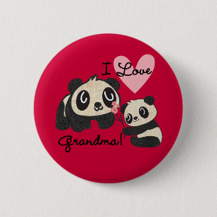 Pandabjörnar älskar jag mormor knapp