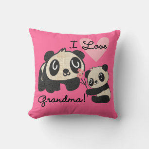 Pandabjörnar älskar jag mormor kudde