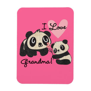 Pandabjörnar älskar jag mormor magnet