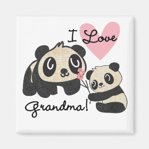 Pandabjörnar älskar jag mormor magnet
