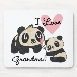 Pandabjörnar älskar jag mormor musmatta