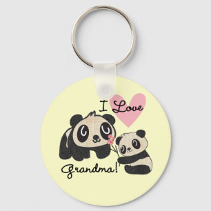 Pandabjörnar älskar jag mormor nyckelring