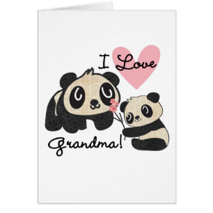 Pandabjörnar älskar jag mormor OBS kort