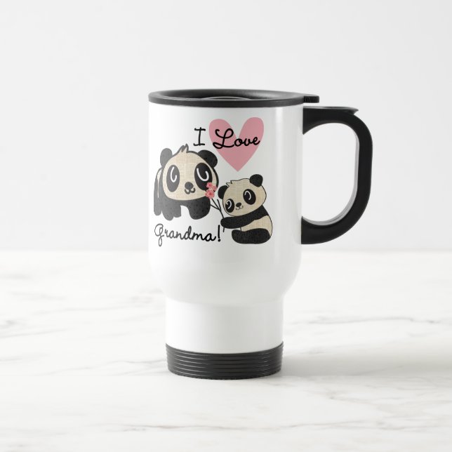 Pandabjörnar älskar jag mormor resemugg (Höger)