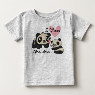 Pandabjörnar älskar jag mormor t-shirt