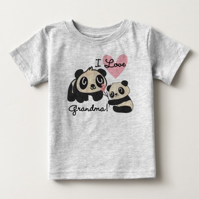 Pandabjörnar älskar jag mormor tröja (Framsida)