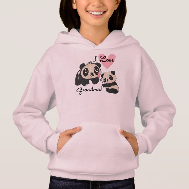 Pandabjörnar älskar jag mormor tröja (Framsida)