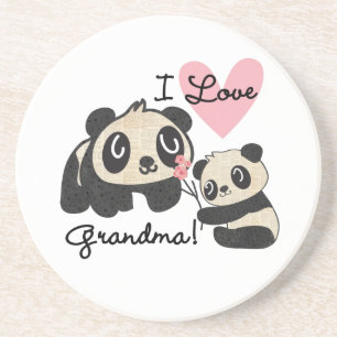 Pandabjörnar älskar jag mormor underlägg sandsten