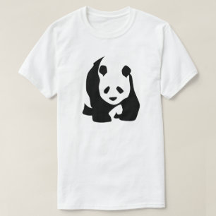 Pandabjörnar som är rå, ungar som är svartvita tee shirt