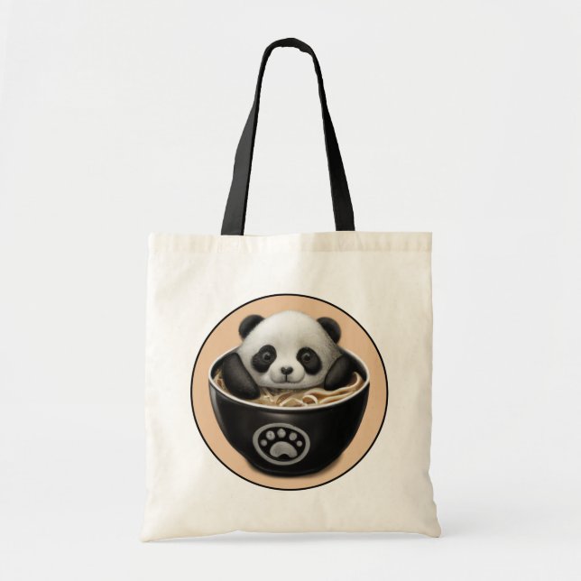 Pandabjörnen i Cute Baby i ett Ramen-skal Tygkasse (Framsidan)