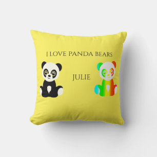 Pandabjörnen personlig namn dekorativ kudde. kudde