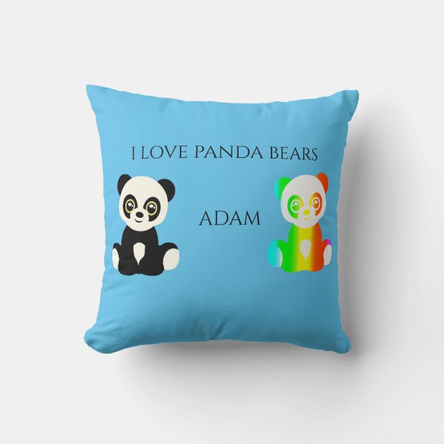 Pandabjörnen personlig namn dekorativ kudde. kudde (Framsida)