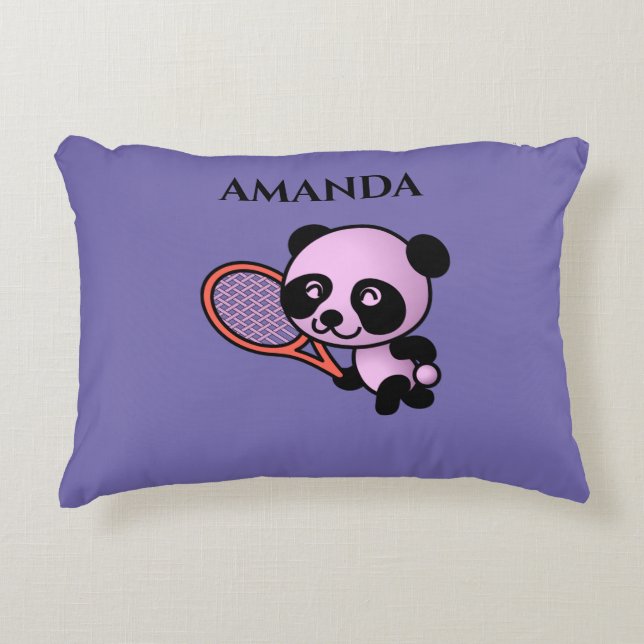 Pandabjörnen personlig namn dekorativ kudde. prydnadskudde (Framsidan)
