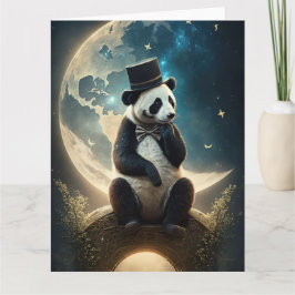 Pandabjörnen vintage Måne Kort