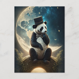 Pandabjörnen vintage Måne Vykort