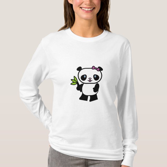 Pandabjörnkvinna Hoody Tee (Framsida)