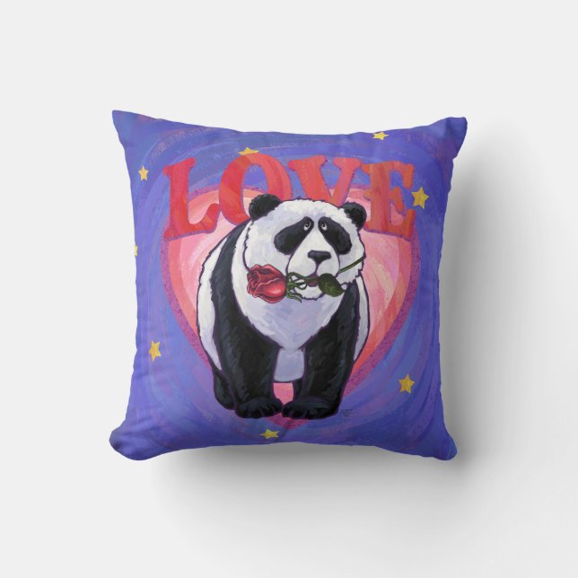 Pandabjörnvalentin dag kudde (Framsida)