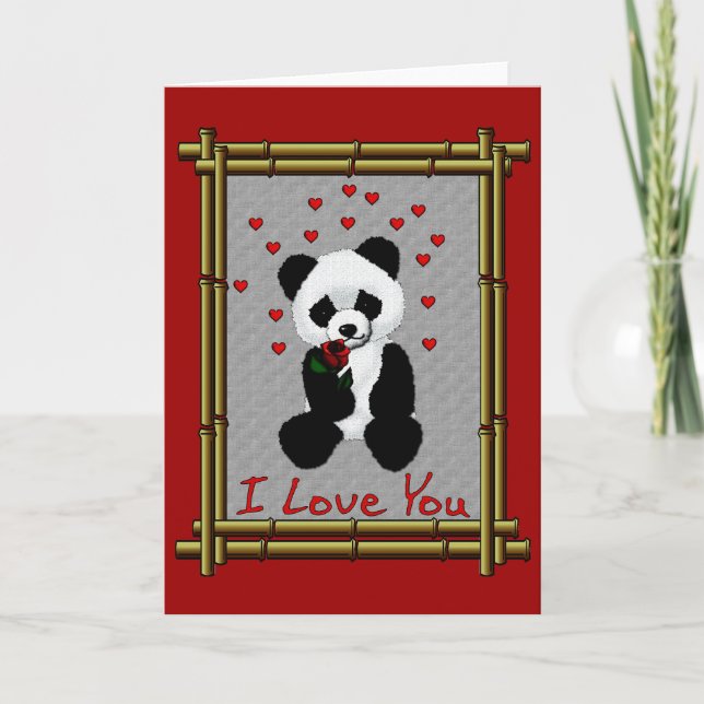 Pandabjörnvalentin Helgkort (Framsida)