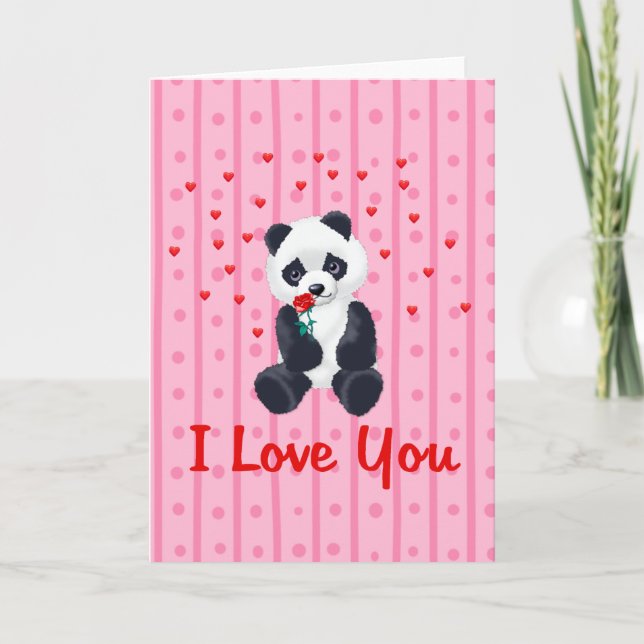 Pandabjörnvalentin Helgkort (Framsida)