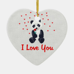 Pandabjörnvalentin Julgransprydnad Keramik