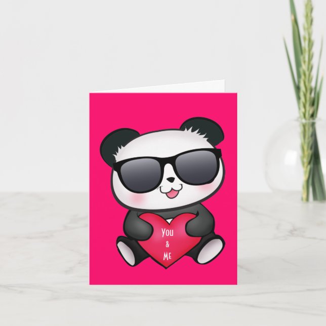 Pandabjörnvalentin kortet för dag personifierar helgkort (Framsida)