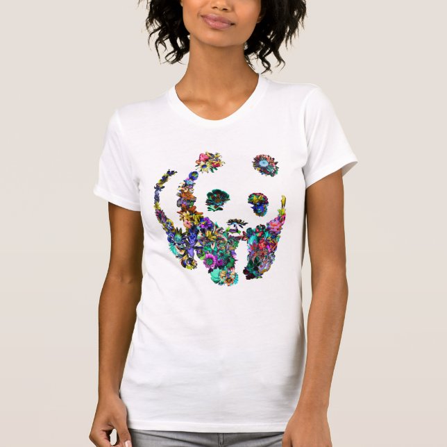Pandablommor tshirt tee shirt (Framsida)