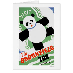 PandaBrookfield Zoo 1938 WPA Hälsningskort
