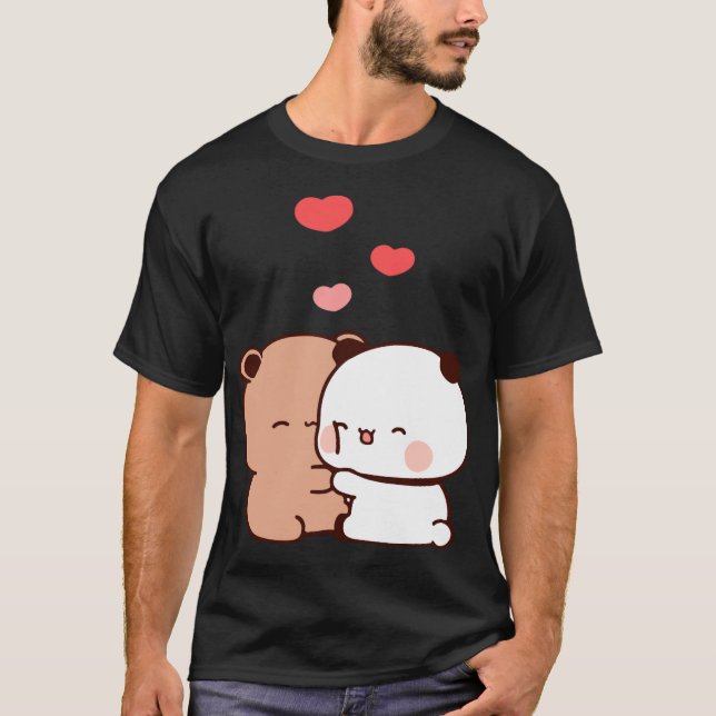 Pandabubu och dudu hugs kärlek t shirt (Framsida)